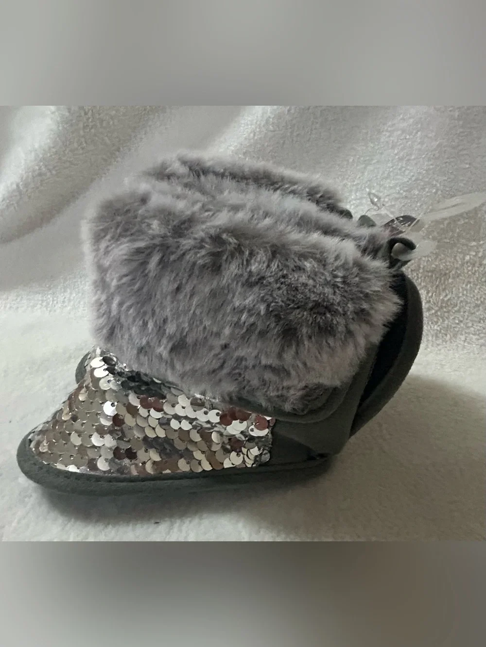 First Steps Sequin Baby Boots